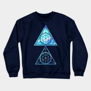 Blue Triangles - Sacred Geometry Crewneck Sweatshirt